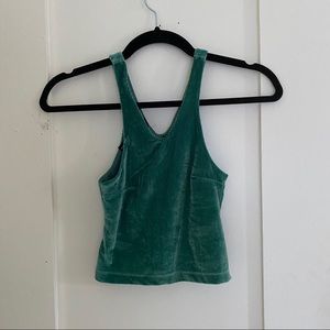 velvet racer crop top